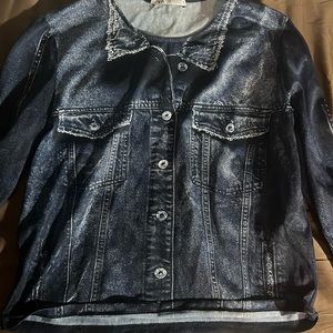 ZARA Denim mesh material top